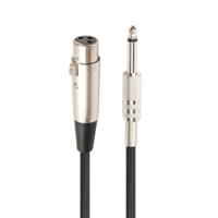 7.6m XLR 3-pins Female naar 1/4 inch (6.35 mm) Mono Shielded Microfoon Microfoonkabel