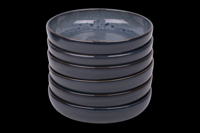 Set van 6 diepe borden - 18 cm - Amadora - blauw met aqua look - Portugees stoneware