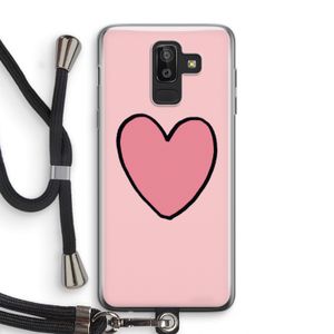 Hartje: Samsung Galaxy J8 (2018) Transparant Hoesje met koord