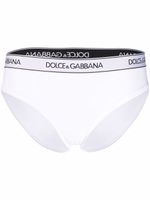 Dolce & Gabbana slip en jersey à bande logo - Blanc - thumbnail