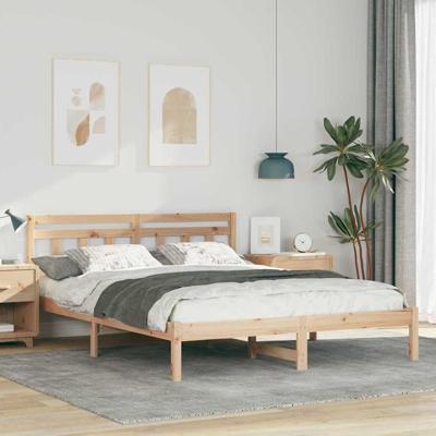 Bedframe met hoofdeinde Bruin Massief grenenhout