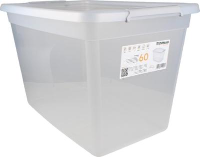 DONAU Home opbergdoos, 60 liter, transparant DONAU Home opbergdoos, 60 liter, transparant