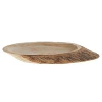 Boomschijf - 31 x 3 cm - paulownia hout - ovaal - kaarsenbord - serveerplank