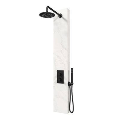 Thermostatisch Douchepaneel Brauer Black Edition 2-weg Calacatta Black SET 01