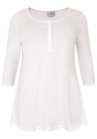 Yoek Tuniek flare fit knopen | Wit | Maat 58/60
