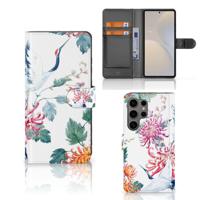 Samsung Galaxy S25 Ultra | Telefoonhoesje | Met pasjeshouder | Bird Flowers