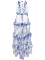 Philosophy Di Lorenzo Serafini robe longue à imprimé géométrique - Bleu