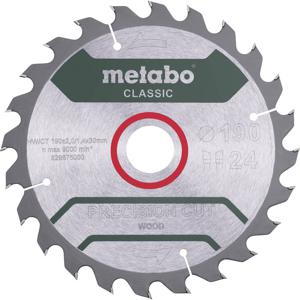 Metabo 628676000 Cirkelzaagblad 190 x 30 x 1.4 mm Aantal tanden: 24 1 stuk(s)