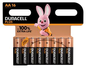 DURACELL Duracell Plus Power 100 Alkaline Battery Aa Lr6 16 Unit