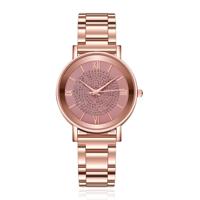 LGT JWLS Dameshorloge - Roman Numeral, Roestvrijstalen Band, Roze Wijzerplaat