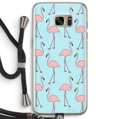 Anything Flamingoes: Samsung Galaxy S7 Edge Transparant Hoesje met koord