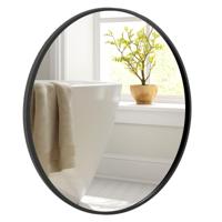 Explosieveilige Badkamerspiegel Ronde Wandspiegel Ø 61 cm Make-Upspiegel met Metalen Lijst Decoratieve Spiegel voor Thuis Kantoor