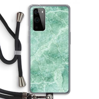 Groen marmer: OnePlus 9 Pro Transparant Hoesje met koord