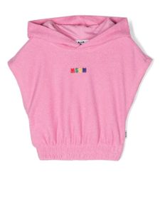 MSGM Kids hoodie à mancherons - Rose