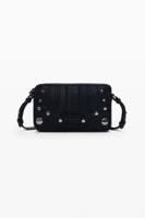 Middelgrote geborduurde portemonnee met lederlook - BLACK - U