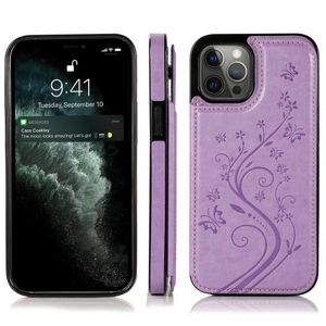 Samsung Galaxy S22 Plus hoesje - Backcover - Pasjeshouder - Portemonnee - Bloemenprint - Kunstleer - Paars