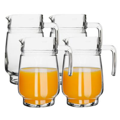 Luminarc schenkkan/karaf - 4x - glas - 1,6 liter - Sapkannen/waterkannen/schenkkannen