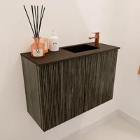 Toiletmeubel Mondiaz Joya | 60 cm | Meubelkleur Shadow | Faye wastafel Urban Rechts | 1 kraangat Toiletmeubel Mondiaz Joya | 60 cm | Meubelkleur Shadow | Faye wastafel Urban Rechts | 1 kraangat