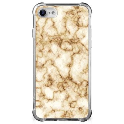 iPhone SE 2022/2020 | iPhone 8/7 Anti-Shock Hoesje Marmer Goud iPhone SE 2022/2020 | iPhone 8/7 Anti-Shock Hoesje Marmer Goud