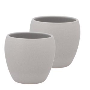 DK Design Bloempot/plantenpot - 2x - Vinci - lichtgrijs mat - voor kamerplant - D13 x H14 cm