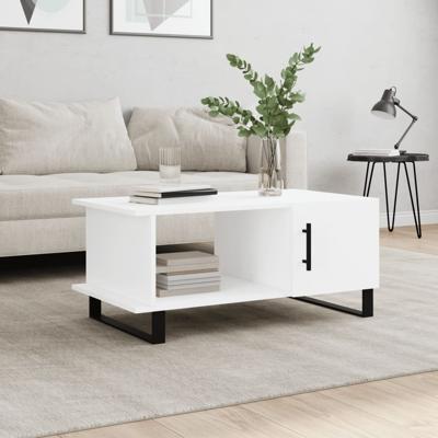 Salontafel 90x50x40 cm bewerkt hout wit