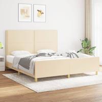 Bedframe zonder matras stof crèmekleurig 180x200 cm