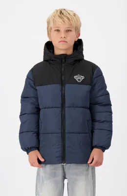 Black Bananas Peek Puffer Jas Kids Donkerblauw - Maat 116 - Kleur: Donkerblauw | Soccerfanshop