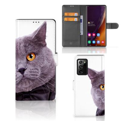 Samsung Galaxy Note20 Ultra | Telefoonhoesje | Met pasjeshouder | Kat