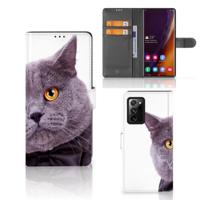 Samsung Galaxy Note20 Ultra | Telefoonhoesje | Met pasjeshouder | Kat