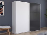 Kledingkast MANOZA 2 schuifdeuren 218 cm wit/beige - thumbnail