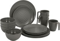 Bo-Camp Stone melamine serviesset - 16-delig - Grijs - thumbnail