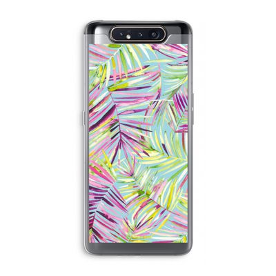 Tropical Palms Blue: Samsung Galaxy A80 Transparant Hoesje