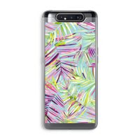 Tropical Palms Blue: Samsung Galaxy A80 Transparant Hoesje
