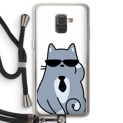 Cool cat: Samsung Galaxy A8 (2018) Transparant Hoesje met koord