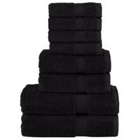 VidaXL 8-delige handdoekenset solund 600 g/m² zwart