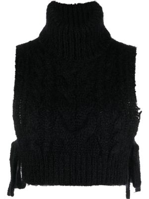 Cecilie Bahnsen haut Ivanka crop en maille - Noir