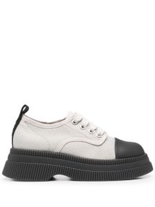 GANNI derbies en toile Creepers à lacets - Gris