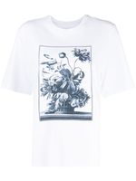 ERDEM t-shirt en coton à imprimé graphique - Blanc