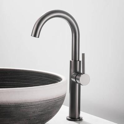 Wastafelkraan SaniClear Highriser | Mengkraan | Hoog model | Draaibare uitloop | Verouderd ijzer - Gunmetal