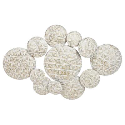 Decoratieve figuren Home ESPRIT Wit Gouden Cirkels Decapé