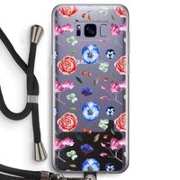 Bloemetjes: Samsung Galaxy S8 Transparant Hoesje met koord
