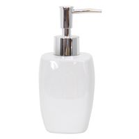 MSV Zeeppompje/dispenser - Montreal - keramiek - wit - 7 x 16 cm - 260 ml   -