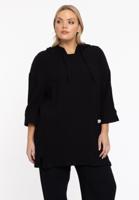Yoek Shirt hoodie | Zwart | Maat 46/48