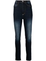 Philipp Plein legging taille-haute à effet délavé - Bleu - thumbnail