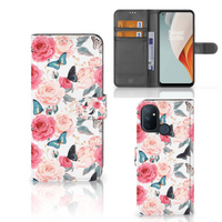 OnePlus Nord N100 Hoesje Butterfly Roses - thumbnail