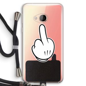 Middle finger black: HTC U Play Transparant Hoesje met koord