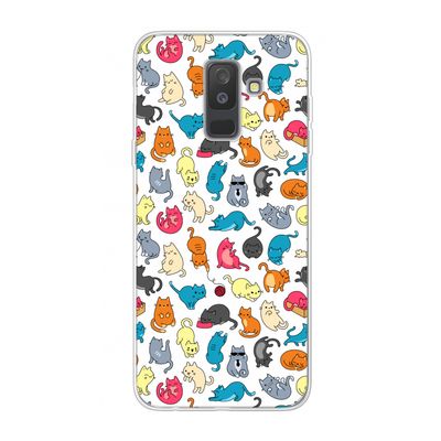 Kleurrijke katten: Samsung Galaxy A6 Plus (2018) Transparant Hoesje