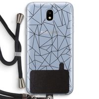 Geometrische lijnen zwart: Samsung Galaxy J5 (2017) Transparant Hoesje met koord