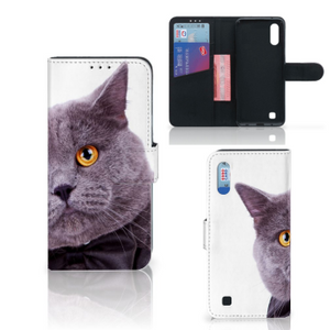 Samsung Galaxy M10 Telefoonhoesje met Pasjes Kat