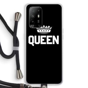 Queen zwart: Oppo A94 5G Transparant Hoesje met koord